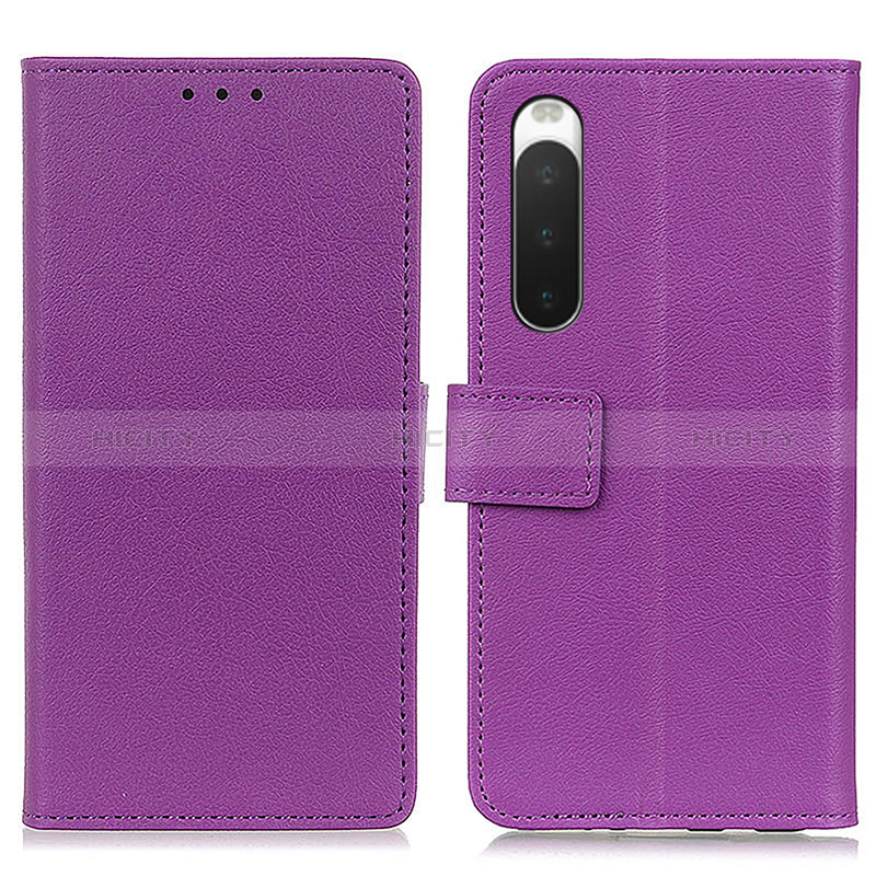 Funda de Cuero Cartera con Soporte Carcasa M08L para Sony Xperia 10 IV Morado