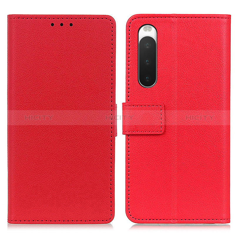 Funda de Cuero Cartera con Soporte Carcasa M08L para Sony Xperia 10 IV SO-52C Rojo