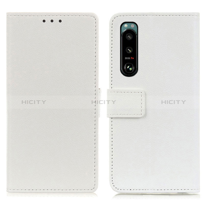 Funda de Cuero Cartera con Soporte Carcasa M08L para Sony Xperia 5 III Blanco