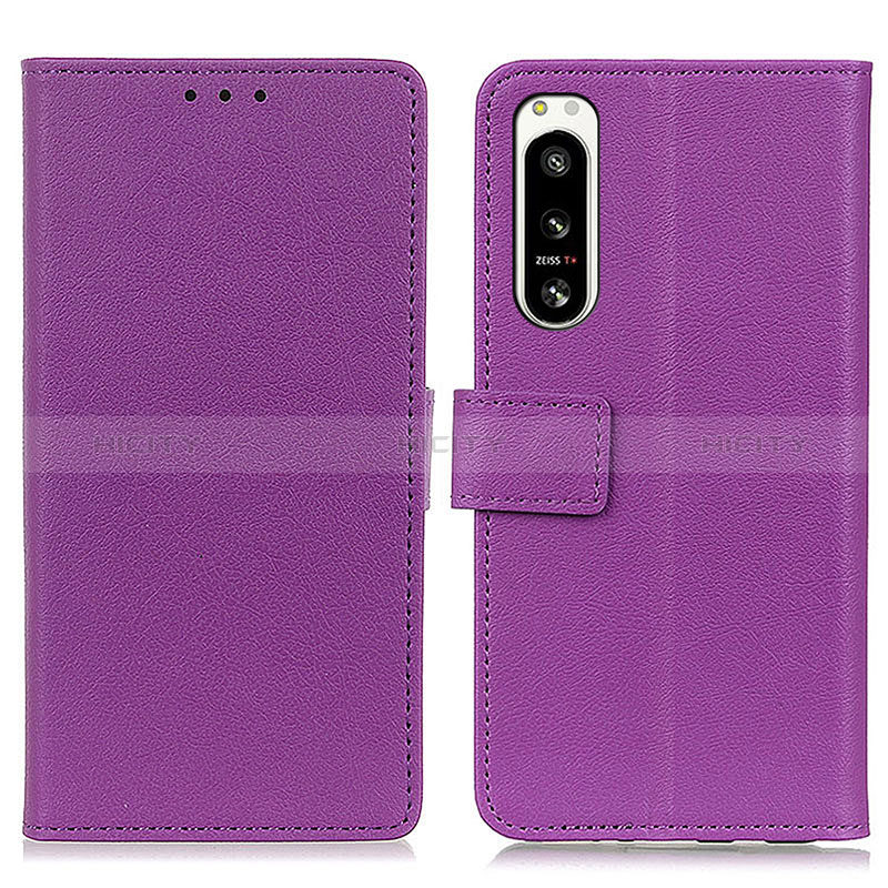 Funda de Cuero Cartera con Soporte Carcasa M08L para Sony Xperia 5 IV Morado