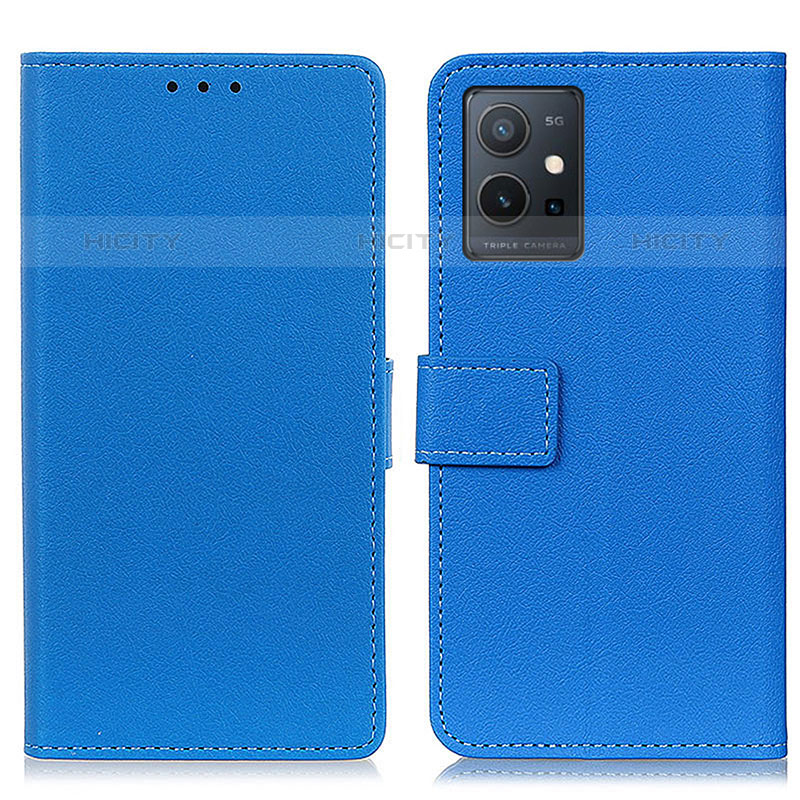 Funda de Cuero Cartera con Soporte Carcasa M08L para Vivo T1 5G India Azul