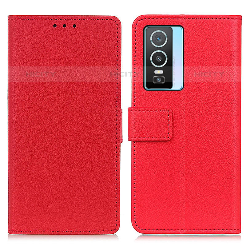 Funda de Cuero Cartera con Soporte Carcasa M08L para Vivo Y74s 5G Rojo