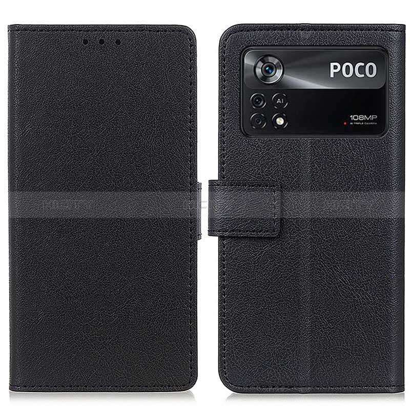 Funda de Cuero Cartera con Soporte Carcasa M08L para Xiaomi Poco X4 Pro 5G Negro