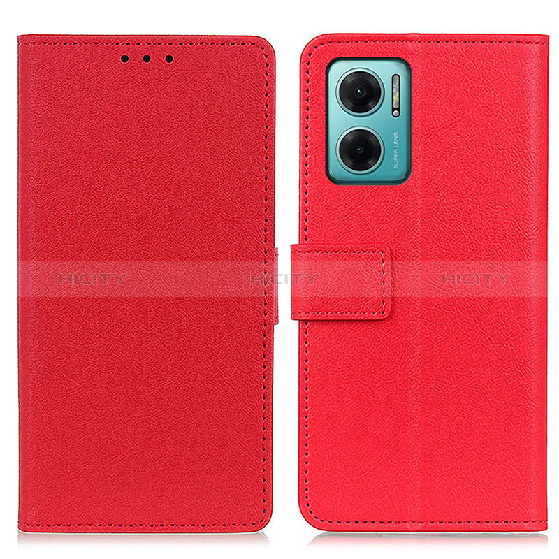 Funda de Cuero Cartera con Soporte Carcasa M08L para Xiaomi Redmi 10 Prime Plus 5G Rojo