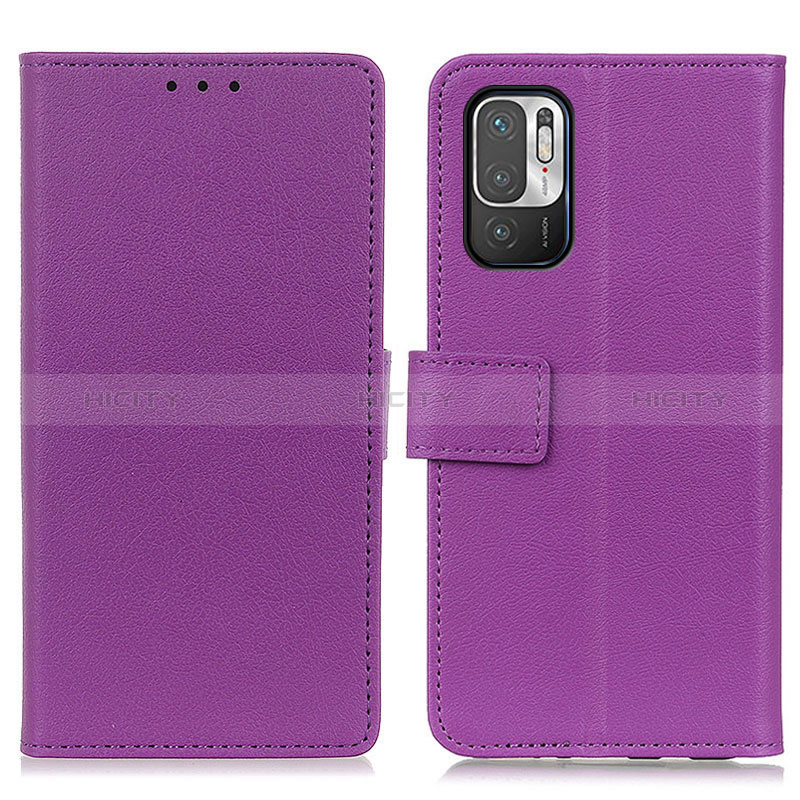 Funda de Cuero Cartera con Soporte Carcasa M08L para Xiaomi Redmi Note 10 5G Morado