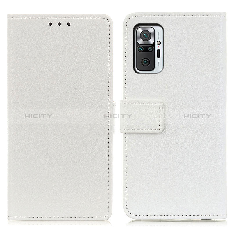 Funda de Cuero Cartera con Soporte Carcasa M08L para Xiaomi Redmi Note 10 Pro 4G Blanco