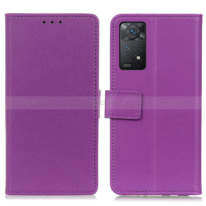 Funda de Cuero Cartera con Soporte Carcasa M08L para Xiaomi Redmi Note 11 Pro 5G Morado