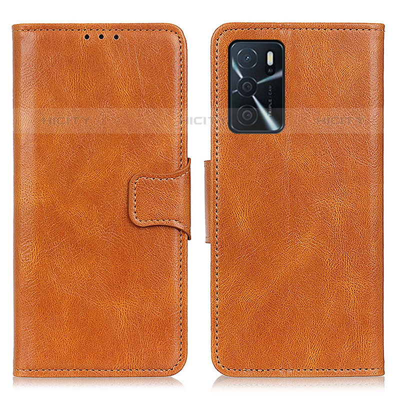 Funda de Cuero Cartera con Soporte Carcasa M09L para Oppo A16s Marron