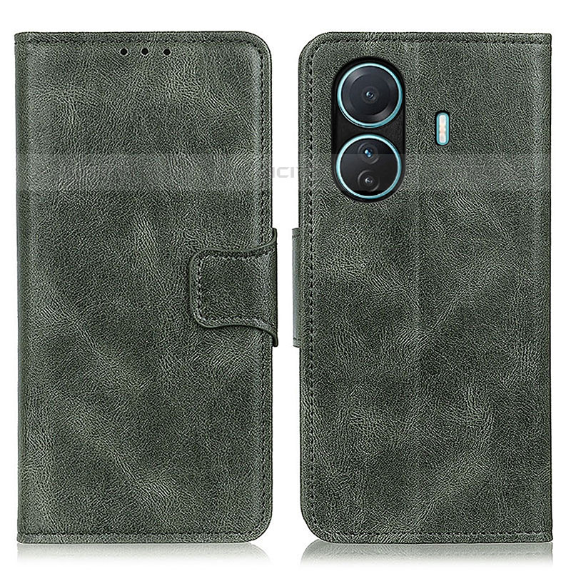 Funda de Cuero Cartera con Soporte Carcasa M09L para Vivo T1 Pro 5G Verde