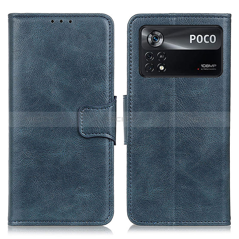 Funda de Cuero Cartera con Soporte Carcasa M09L para Xiaomi Poco X4 Pro 5G Azul