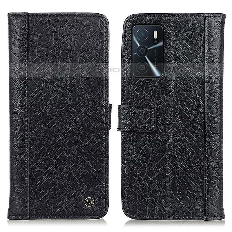 Funda de Cuero Cartera con Soporte Carcasa M10L para Oppo A16s Negro