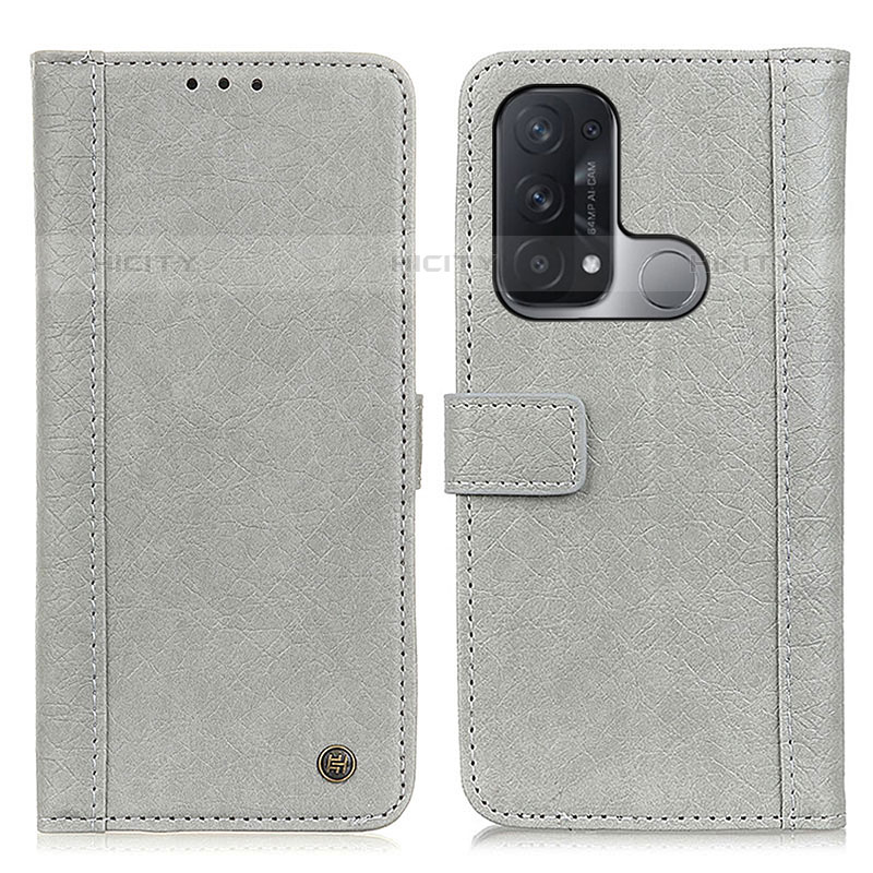 Funda de Cuero Cartera con Soporte Carcasa M10L para Oppo Reno5 A Gris