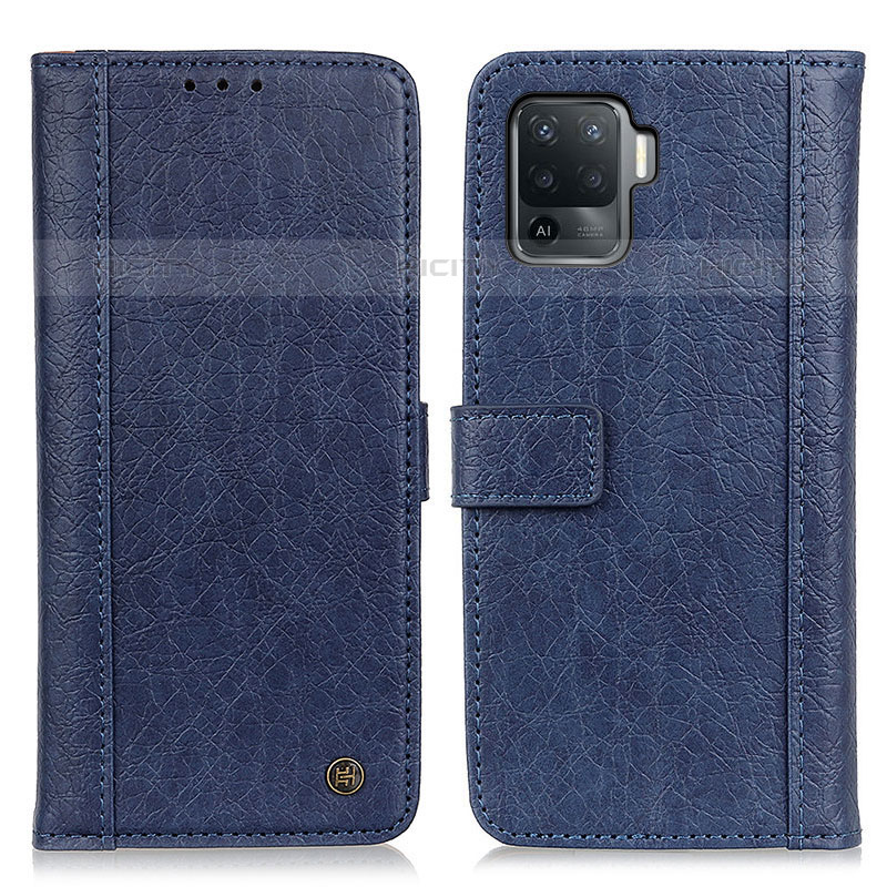 Funda de Cuero Cartera con Soporte Carcasa M10L para Oppo Reno5 F Azul