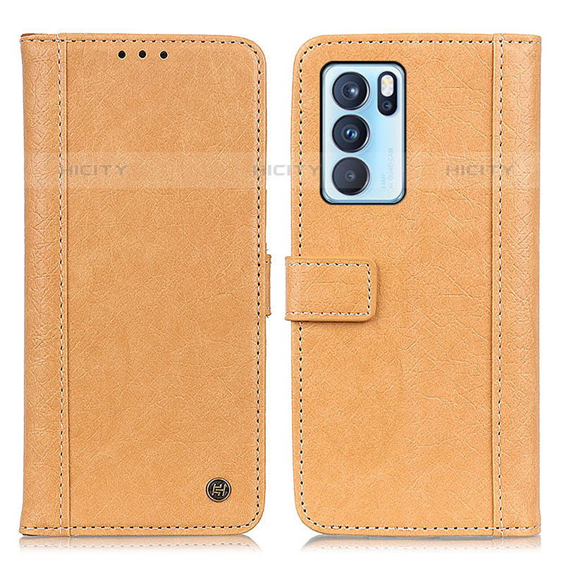 Funda de Cuero Cartera con Soporte Carcasa M10L para Oppo Reno6 Pro 5G India Caqui