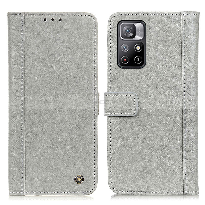 Funda de Cuero Cartera con Soporte Carcasa M10L para Xiaomi Poco M4 Pro 5G Gris