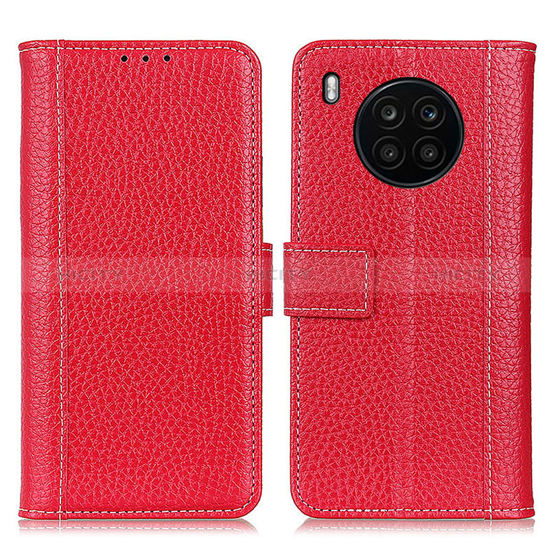 Funda de Cuero Cartera con Soporte Carcasa M11L para Huawei Nova 8i Rojo