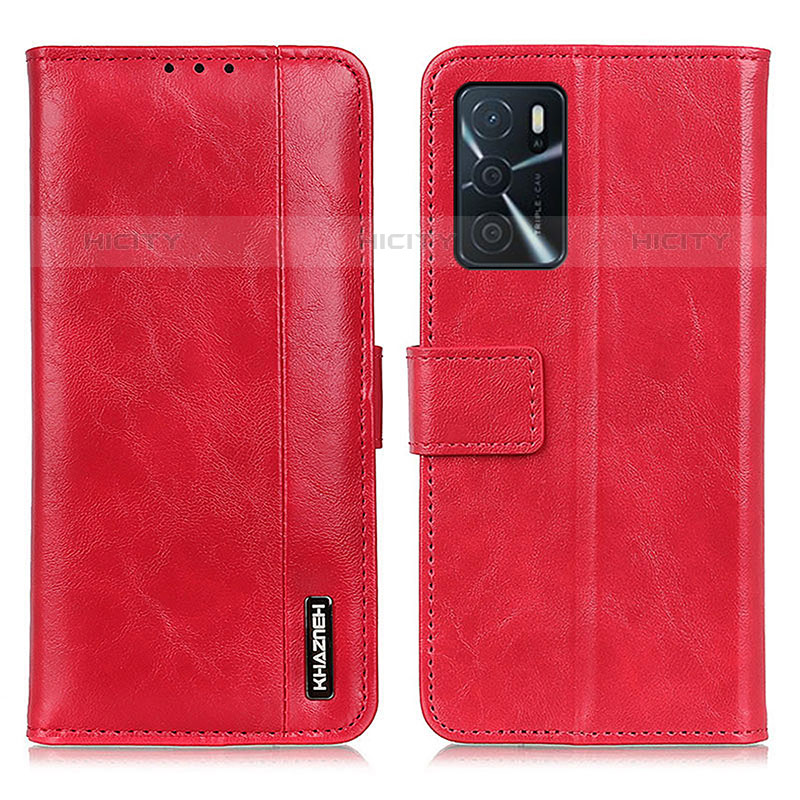 Funda de Cuero Cartera con Soporte Carcasa M11L para Oppo A16s Rojo