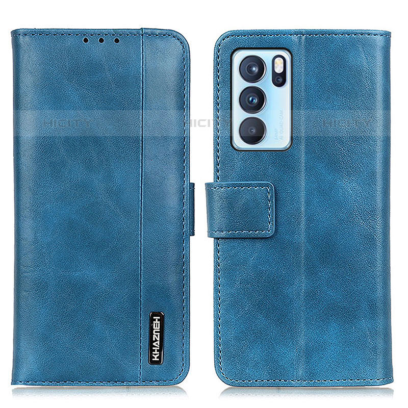 Funda de Cuero Cartera con Soporte Carcasa M11L para Oppo Reno6 Pro 5G India Azul