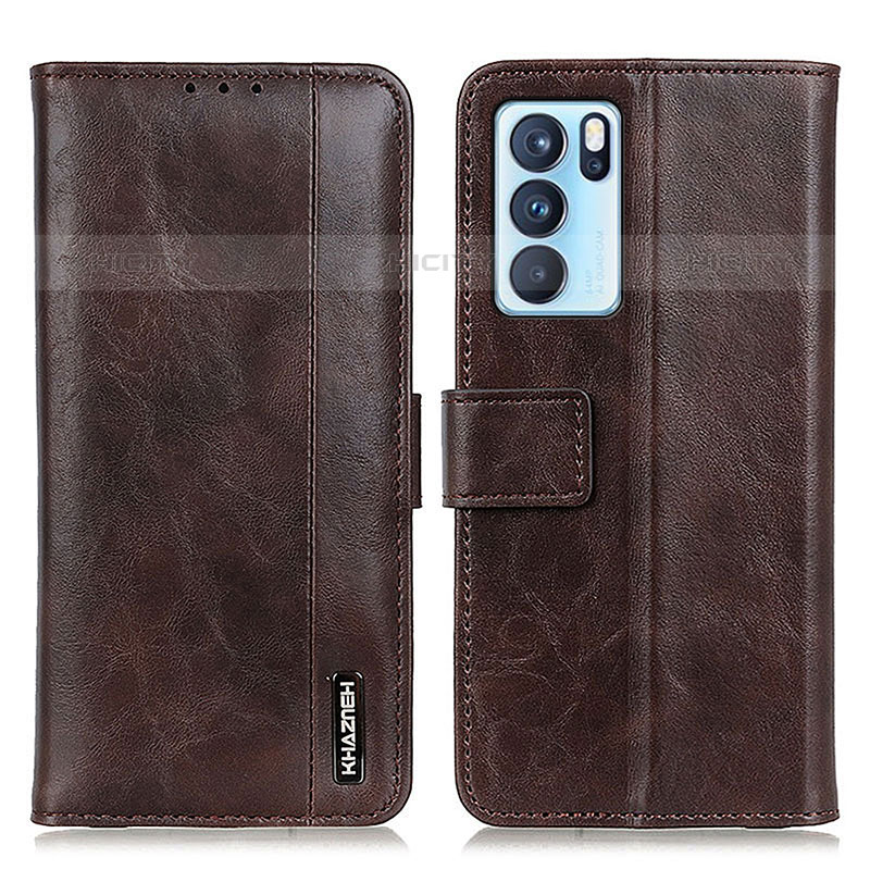 Funda de Cuero Cartera con Soporte Carcasa M11L para Oppo Reno6 Pro 5G India Marron