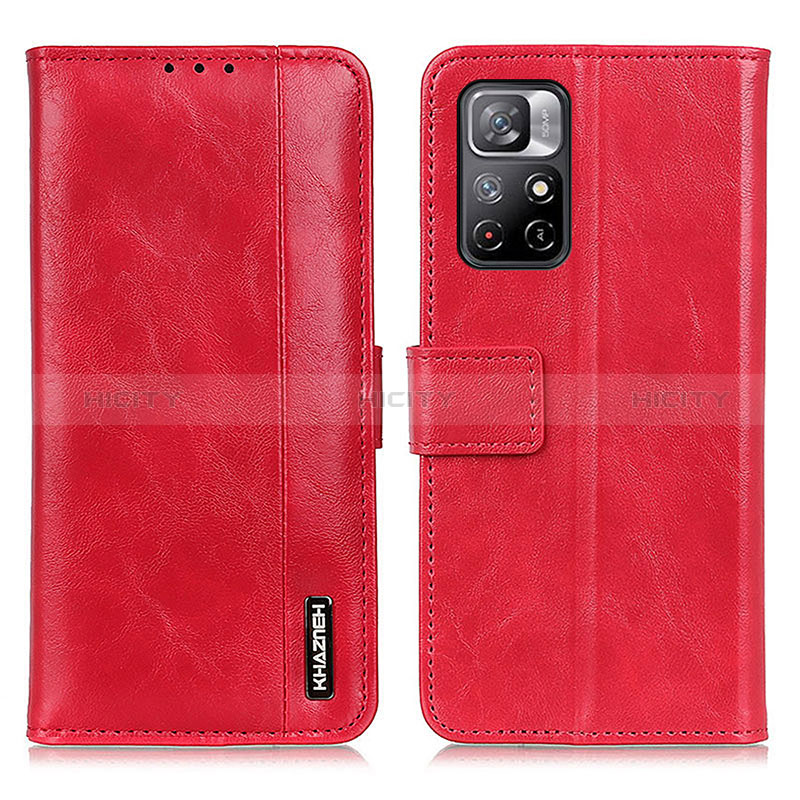 Funda de Cuero Cartera con Soporte Carcasa M11L para Xiaomi Poco M4 Pro 5G Rojo