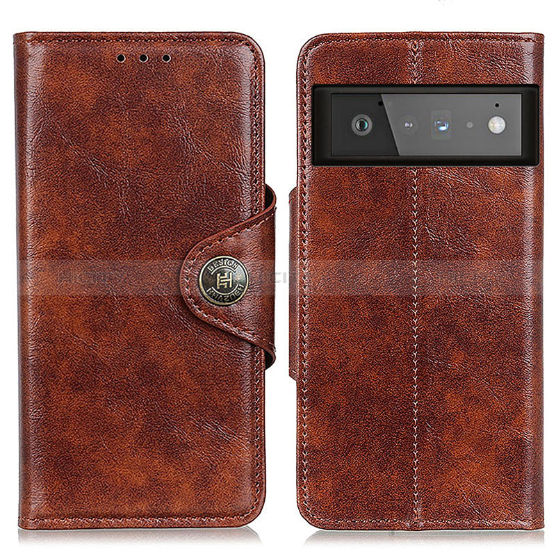 Funda de Cuero Cartera con Soporte Carcasa M12L para Google Pixel 6 Pro 5G Marron