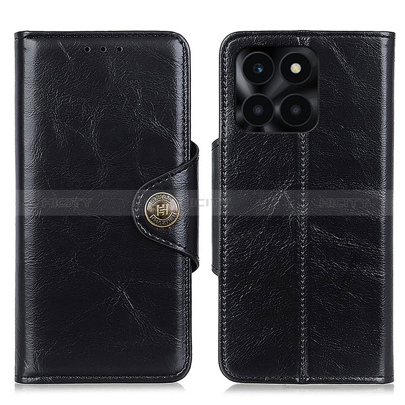 Funda de Cuero Cartera con Soporte Carcasa M12L para Huawei Honor X6a Negro