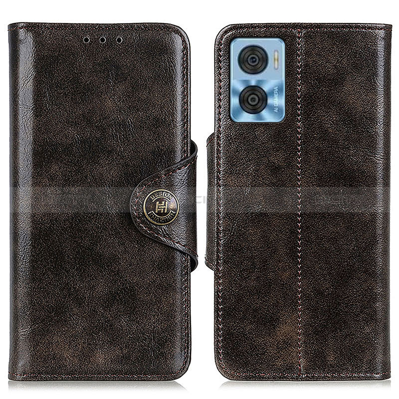 Funda de Cuero Cartera con Soporte Carcasa M12L para Motorola Moto E22i Bronze