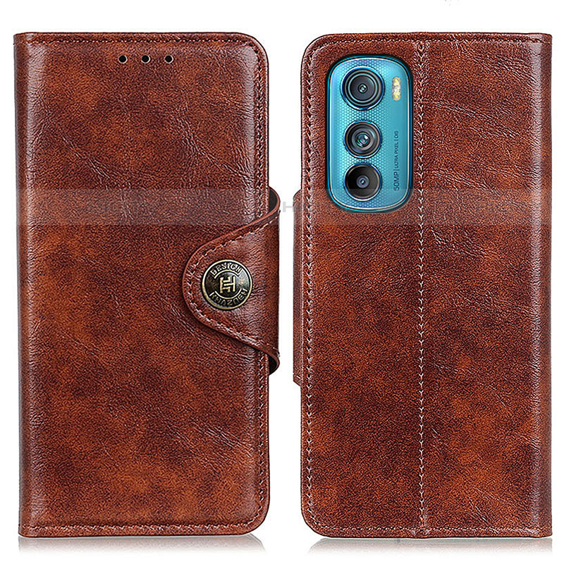 Funda de Cuero Cartera con Soporte Carcasa M12L para Motorola Moto Edge 30 5G Marron