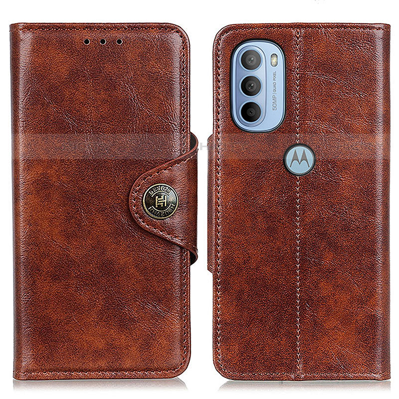 Funda de Cuero Cartera con Soporte Carcasa M12L para Motorola Moto G41 Marron