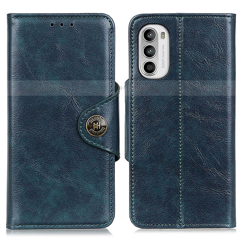 Funda de Cuero Cartera con Soporte Carcasa M12L para Motorola MOTO G52 Azul