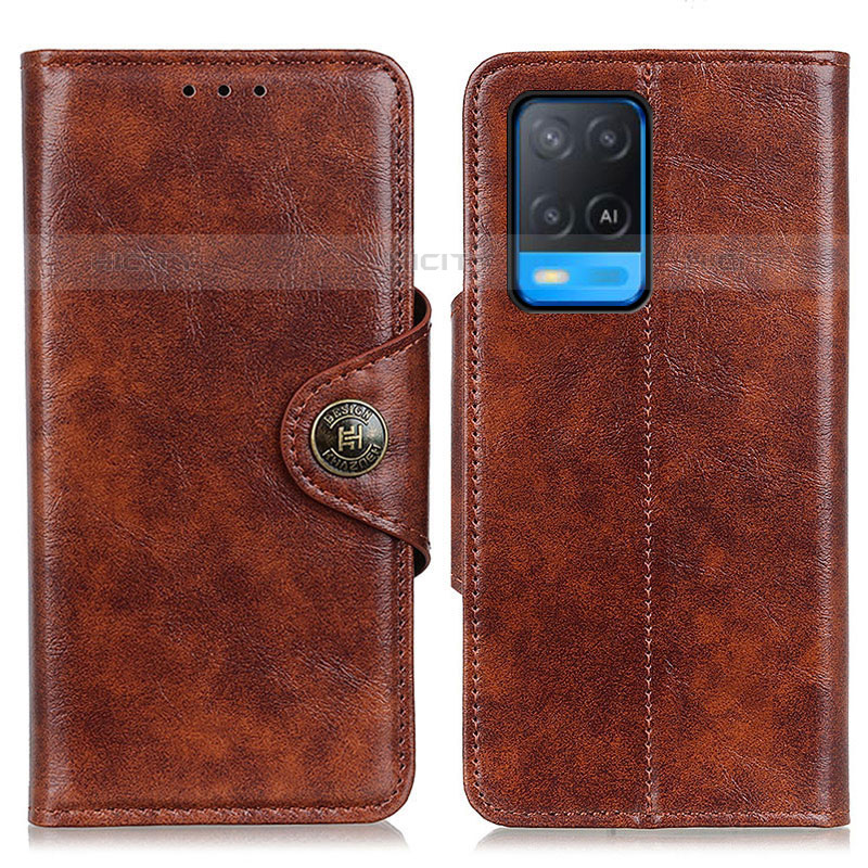 Funda de Cuero Cartera con Soporte Carcasa M12L para Oppo A54 4G Marron