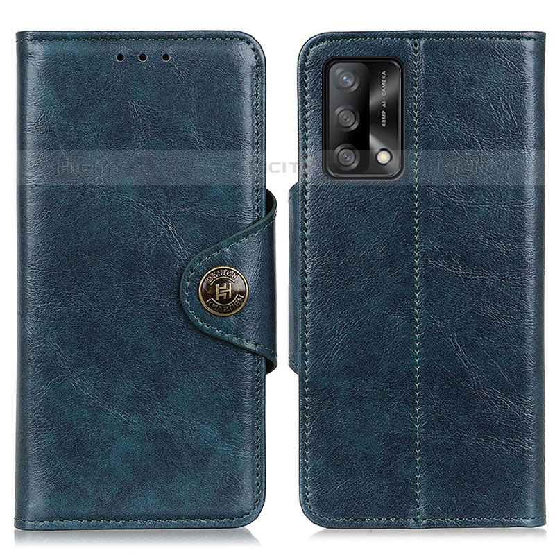 Funda de Cuero Cartera con Soporte Carcasa M12L para Oppo A74 4G Azul