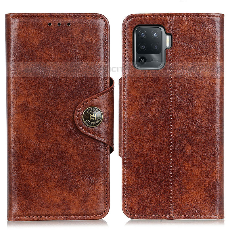 Funda de Cuero Cartera con Soporte Carcasa M12L para Oppo F19 Pro Marron