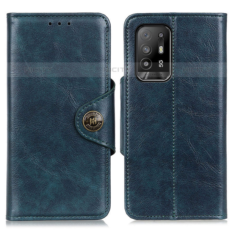 Funda de Cuero Cartera con Soporte Carcasa M12L para Oppo F19 Pro+ Plus 5G Azul