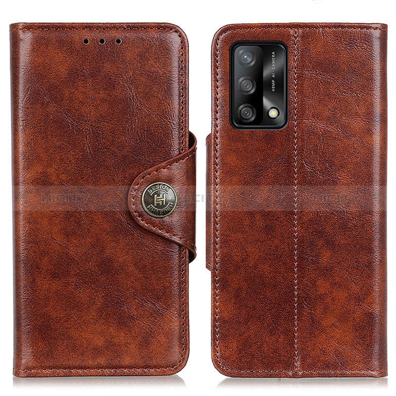 Funda de Cuero Cartera con Soporte Carcasa M12L para Oppo F19s Bronze