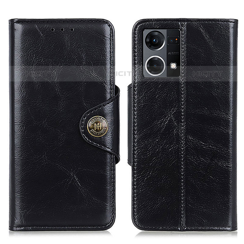 Funda de Cuero Cartera con Soporte Carcasa M12L para Oppo F21 Pro 4G Negro