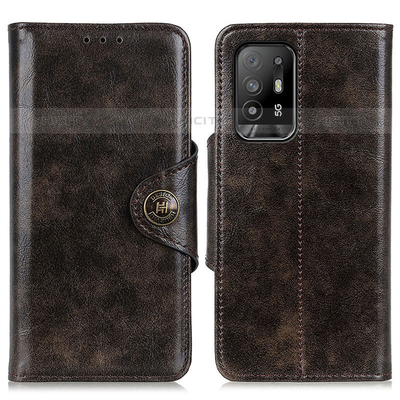 Funda de Cuero Cartera con Soporte Carcasa M12L para Oppo Reno5 Z 5G Marron