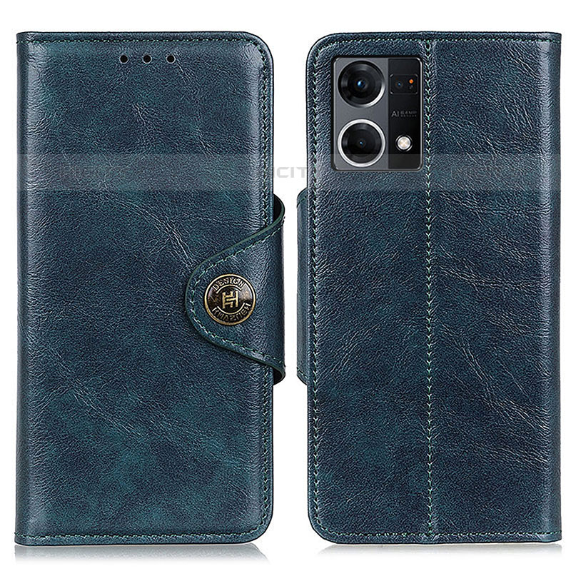 Funda de Cuero Cartera con Soporte Carcasa M12L para Oppo Reno7 4G Azul