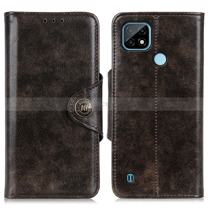 Funda de Cuero Cartera con Soporte Carcasa M12L para Realme C21 Bronze