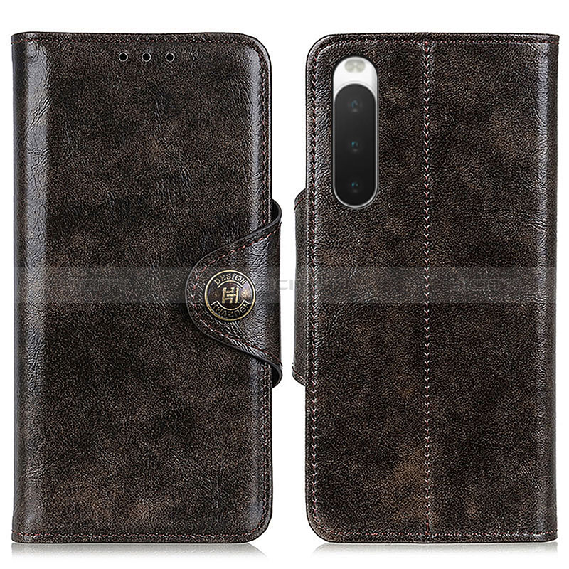 Funda de Cuero Cartera con Soporte Carcasa M12L para Sony Xperia 10 IV SOG07 Bronze