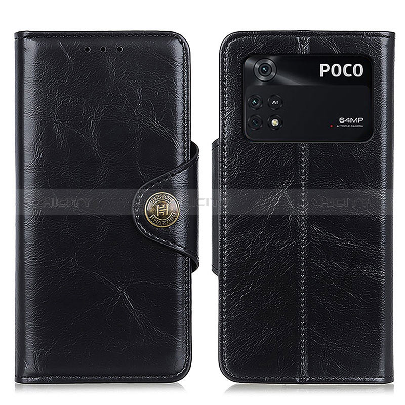 Funda de Cuero Cartera con Soporte Carcasa M12L para Xiaomi Poco M4 Pro 4G Negro