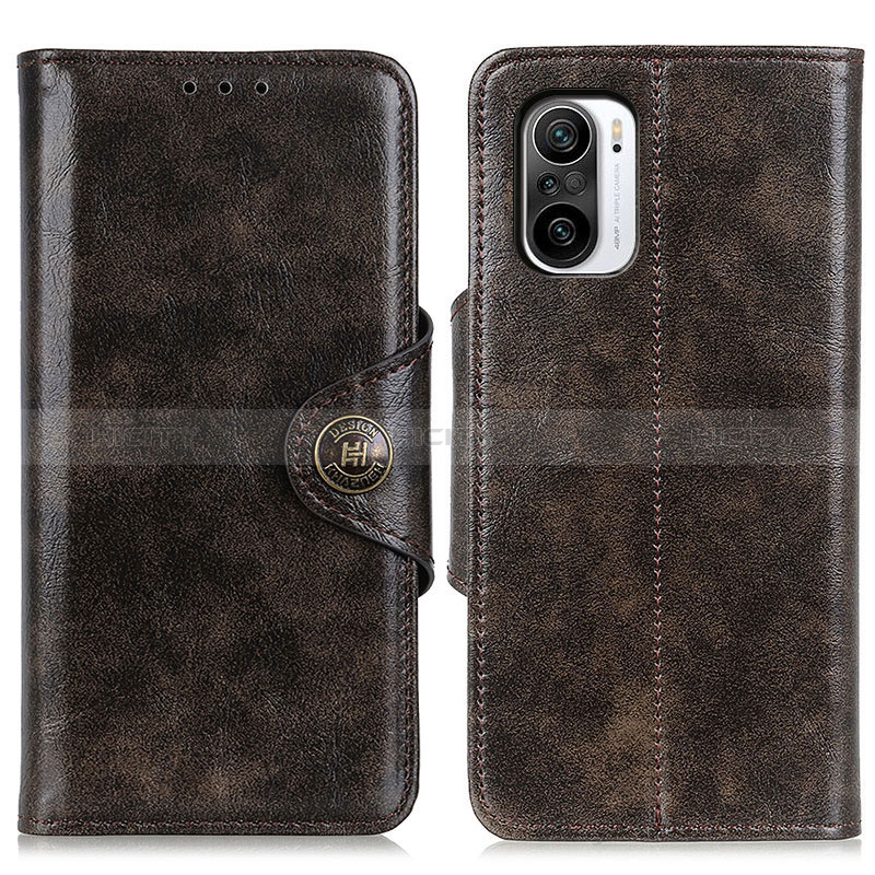 Funda de Cuero Cartera con Soporte Carcasa M12L para Xiaomi Redmi K40 Pro 5G Bronze