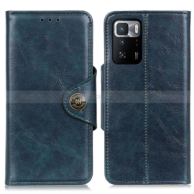 Funda de Cuero Cartera con Soporte Carcasa M12L para Xiaomi Redmi Note 10 Pro 5G Azul