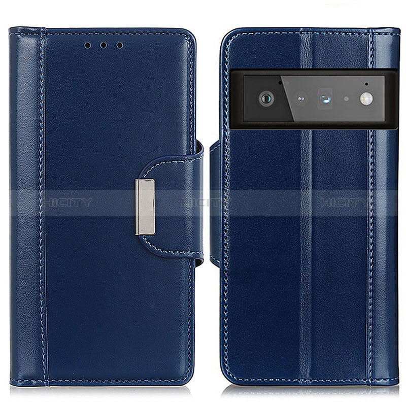 Funda de Cuero Cartera con Soporte Carcasa M13L para Google Pixel 6 Pro 5G Azul