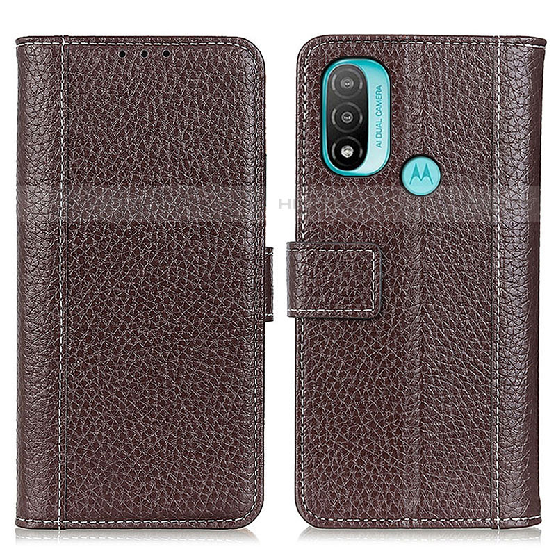 Funda de Cuero Cartera con Soporte Carcasa M13L para Motorola Moto E20 Marron