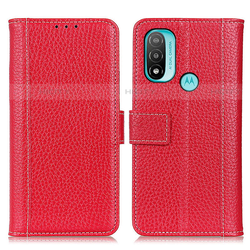 Funda de Cuero Cartera con Soporte Carcasa M13L para Motorola Moto E20 Rojo