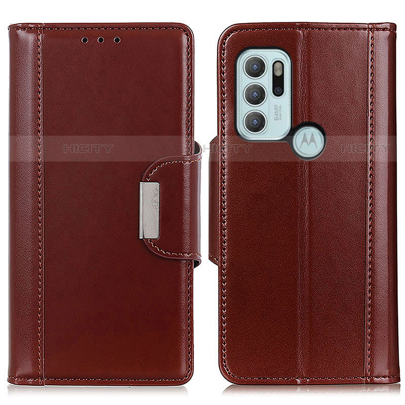 Funda de Cuero Cartera con Soporte Carcasa M13L para Motorola Moto G60s Marron