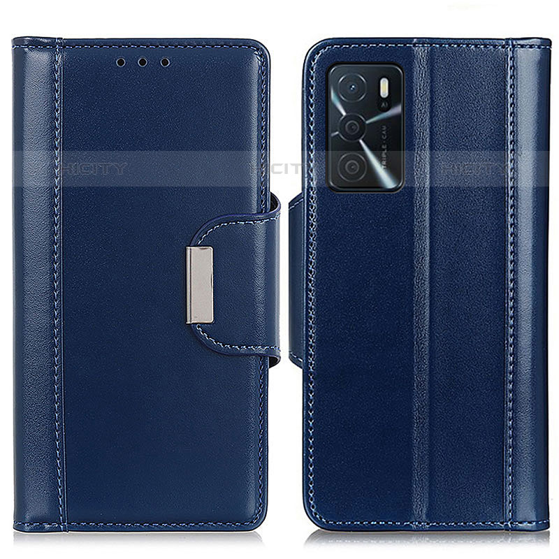 Funda de Cuero Cartera con Soporte Carcasa M13L para Oppo A16s Azul