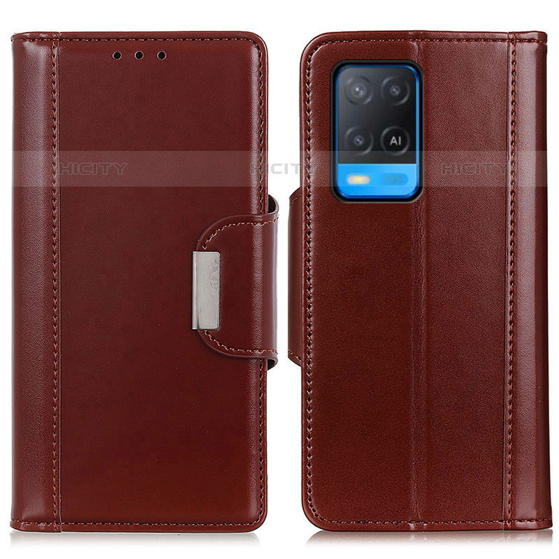 Funda de Cuero Cartera con Soporte Carcasa M13L para Oppo A54 4G Marron