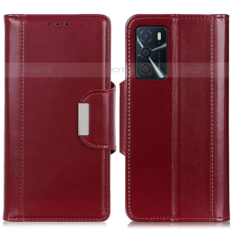 Funda de Cuero Cartera con Soporte Carcasa M13L para Oppo A54s Rojo